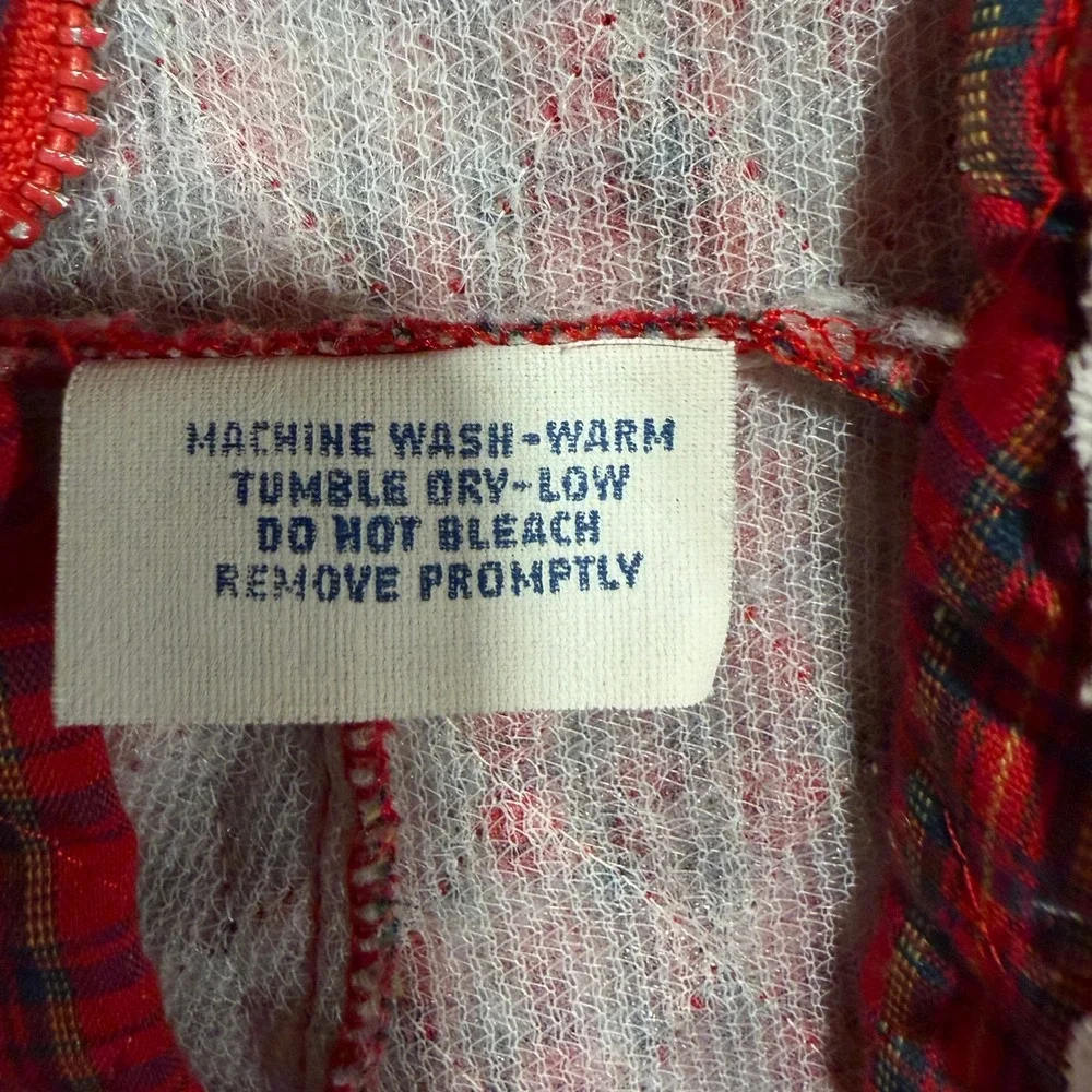 Vintage Doe-Spun Toddler Girls Red Plaid Quilted Hooded Jacket Lace Trim 24M
